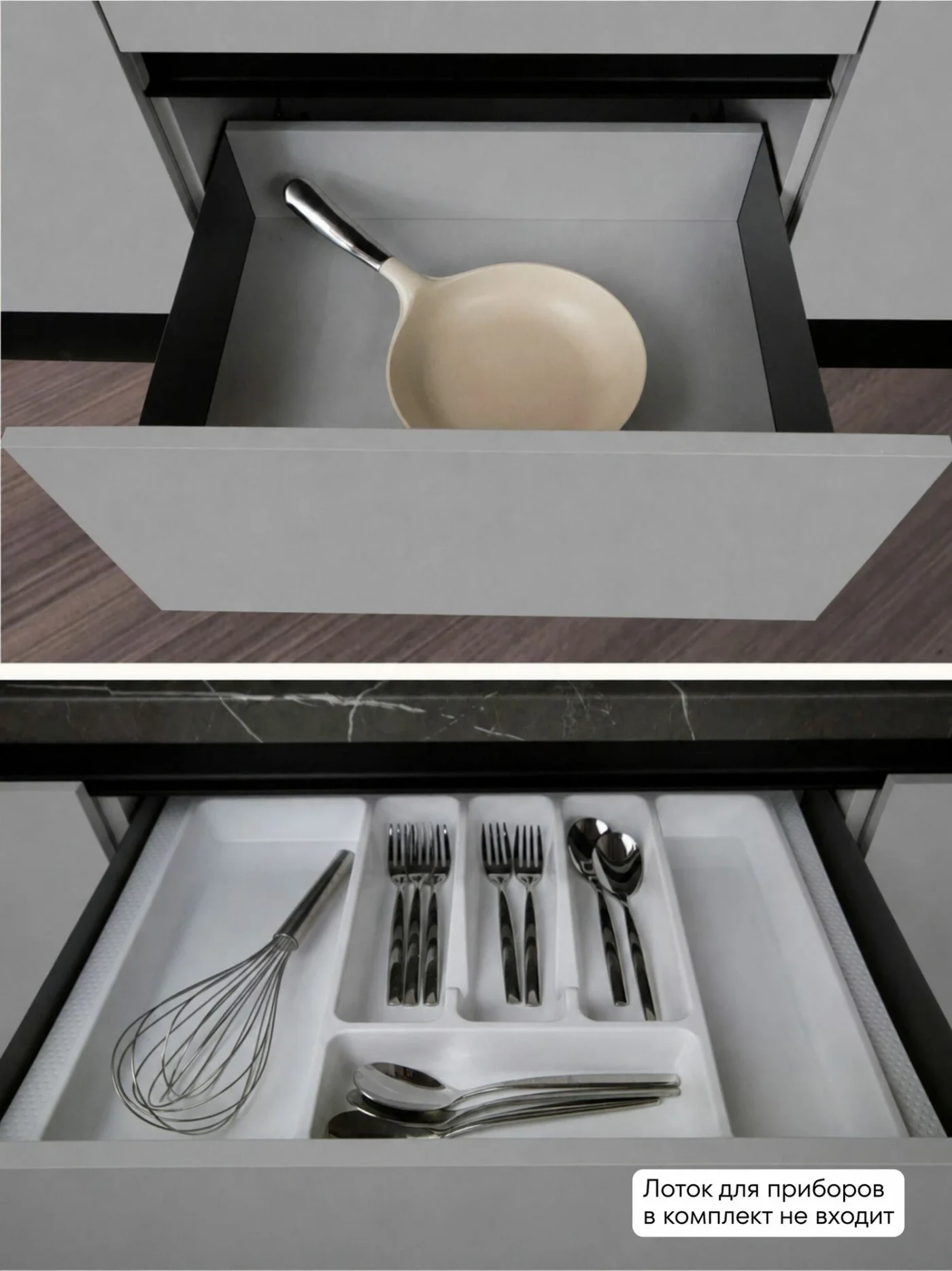 MIA by мария Кухонный гарнитур угловой КСС-05, Светло-серый, 285х165 см высота 243 см, без столешницы
